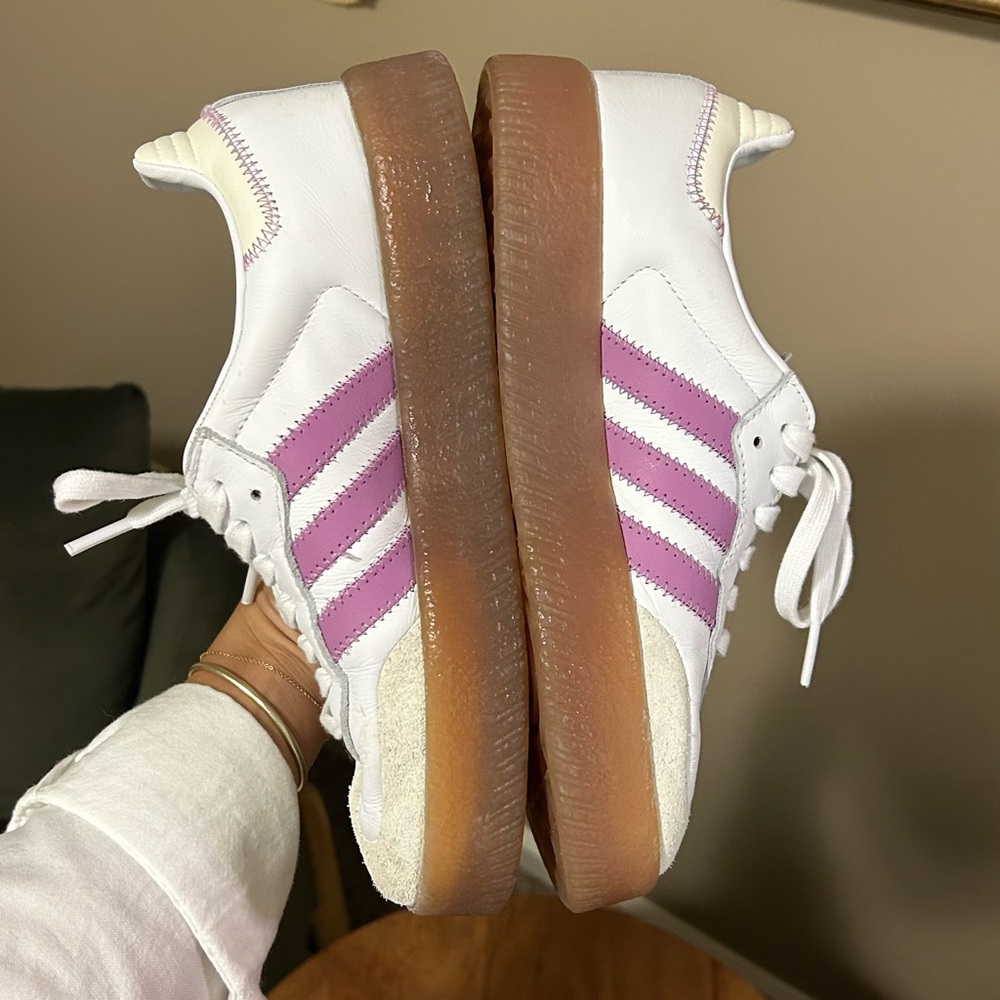 SIZE 7: Womens Adidas Original Sambae Purple/Off White/White